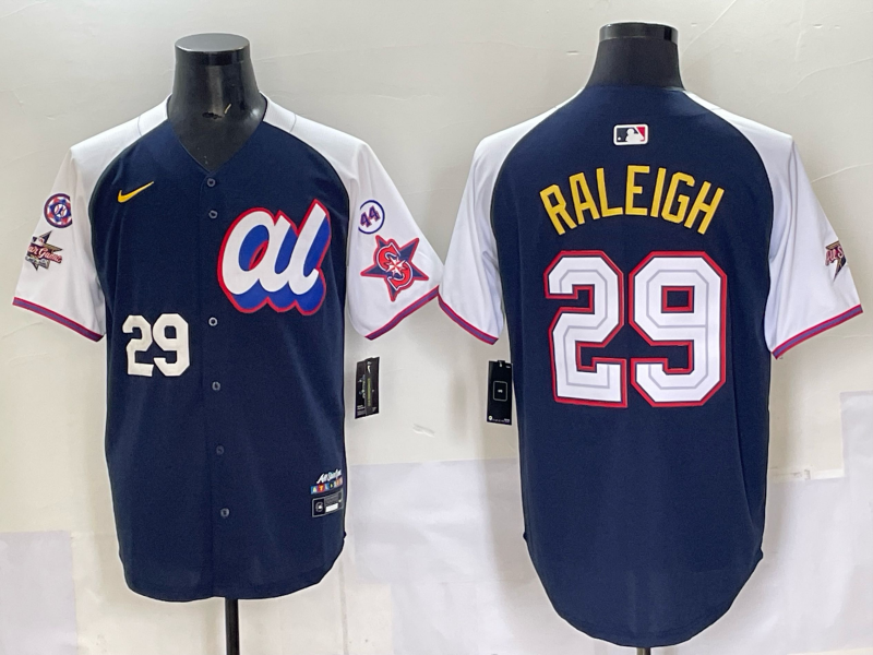 Men Seattle Mariners 29 Raleigh Blue MLB All star Nike 2025 Jersey style 004